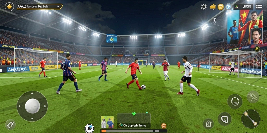 Menampilkan aksi seru dalam permainan sepak bola AA62.
