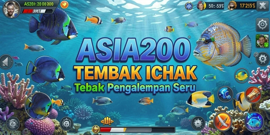 Tampilan gameplay ASIA200 yang seru saat menembak ikan.