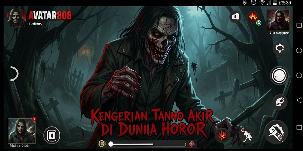 Tampilan gameplay mengerikan dari AVATAR808 dengan suasana mencekam.