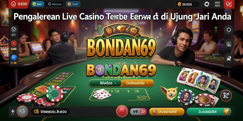 Screenshot gameplay Live Casino yang menampilkan dealer dan tabel permainan.