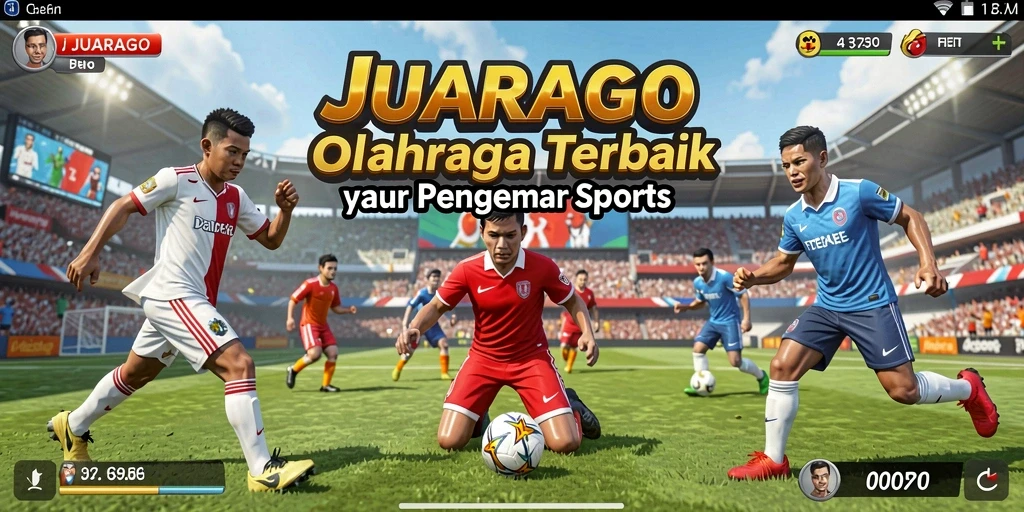 Tampilan gameplay seru dari JUARAGO yang menampilkan berbagai olahraga.
