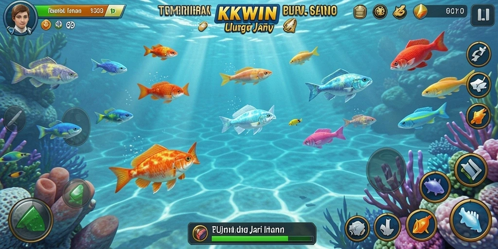 Screenshot gameplay KKWIN dengan grafis Tembak Ikan yang menarik.