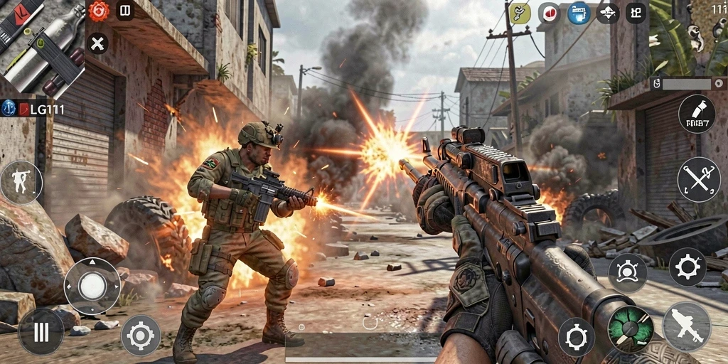 Tampilan gameplay seru dari LG111 dalam pertempuran TPS.