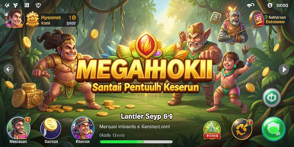Screenshot gameplay MEGAHOKI yang menarik dan penuh warna.
