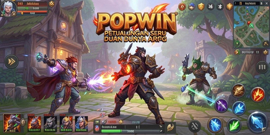 Screenshot dari gameplay seru di POPWIN dengan pertarungan ARPG yang menantang.